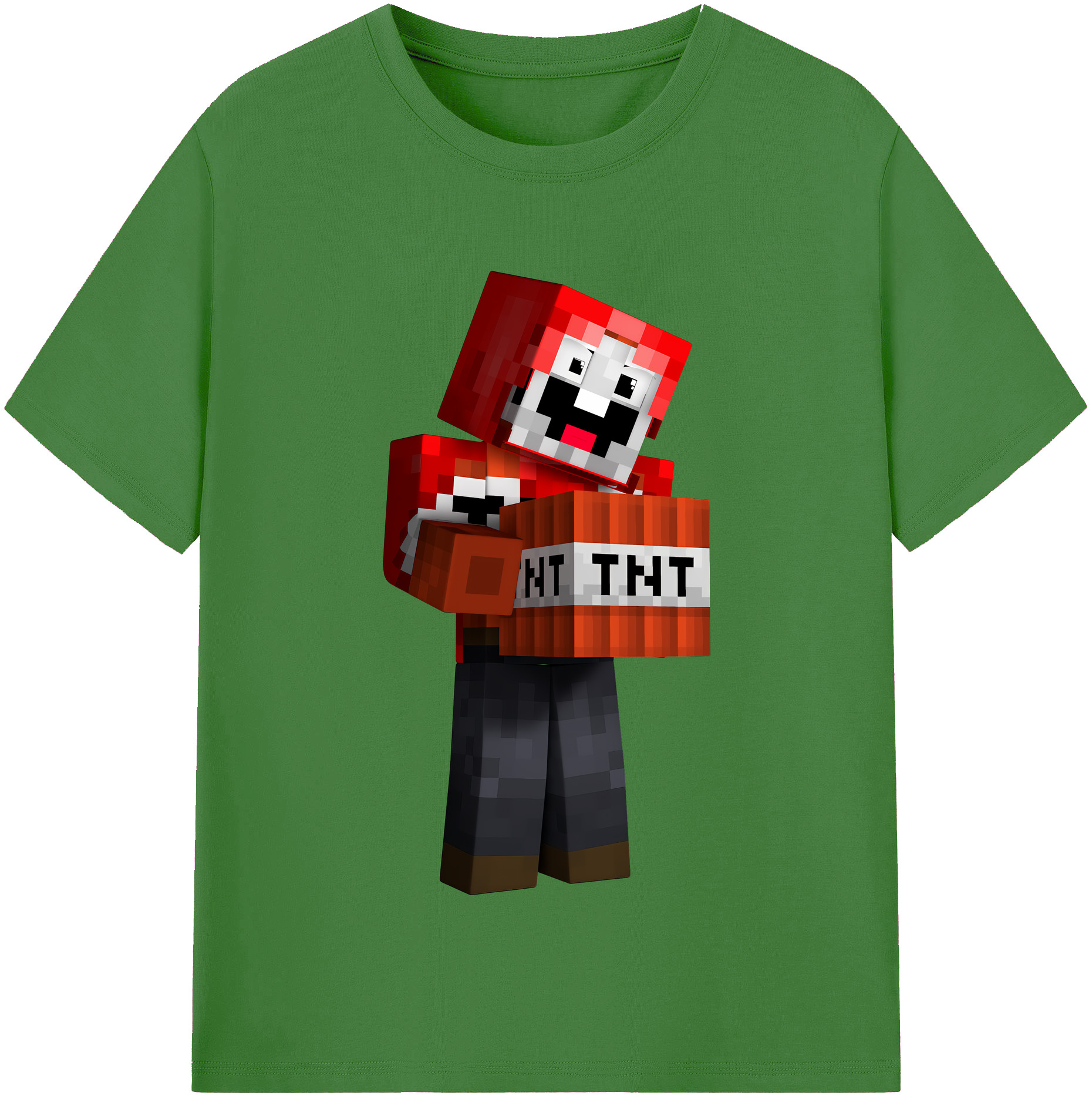 （画像用） マインクラフト ブロックの世界 Minecraft MC Block world レディースカジュアルプリントTシャツ（綿100％）